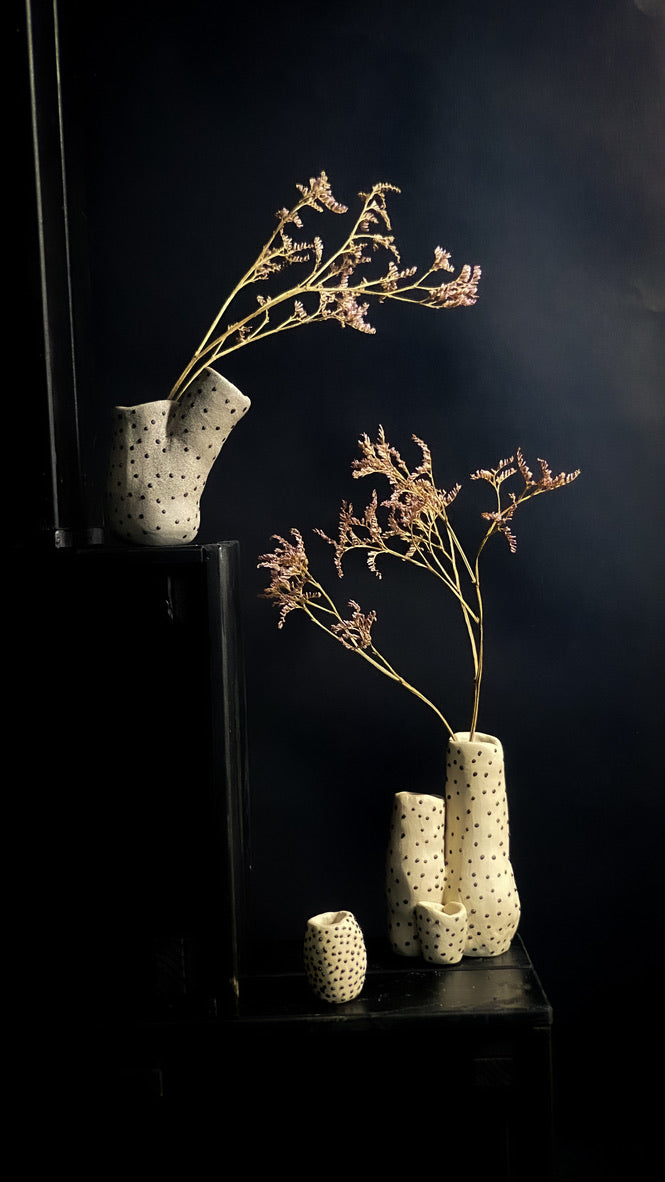 Vase corail - Argile blanche crème