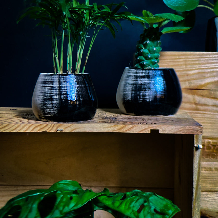 Plantpot holder - Black gradient decoration