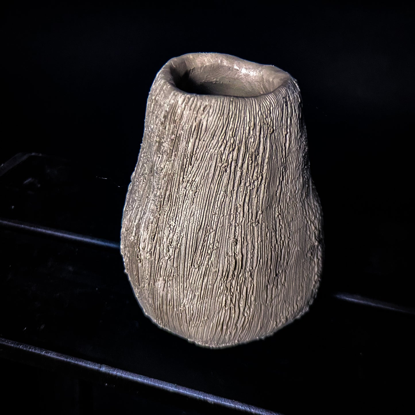 Vase - White clay with rough, textured finish