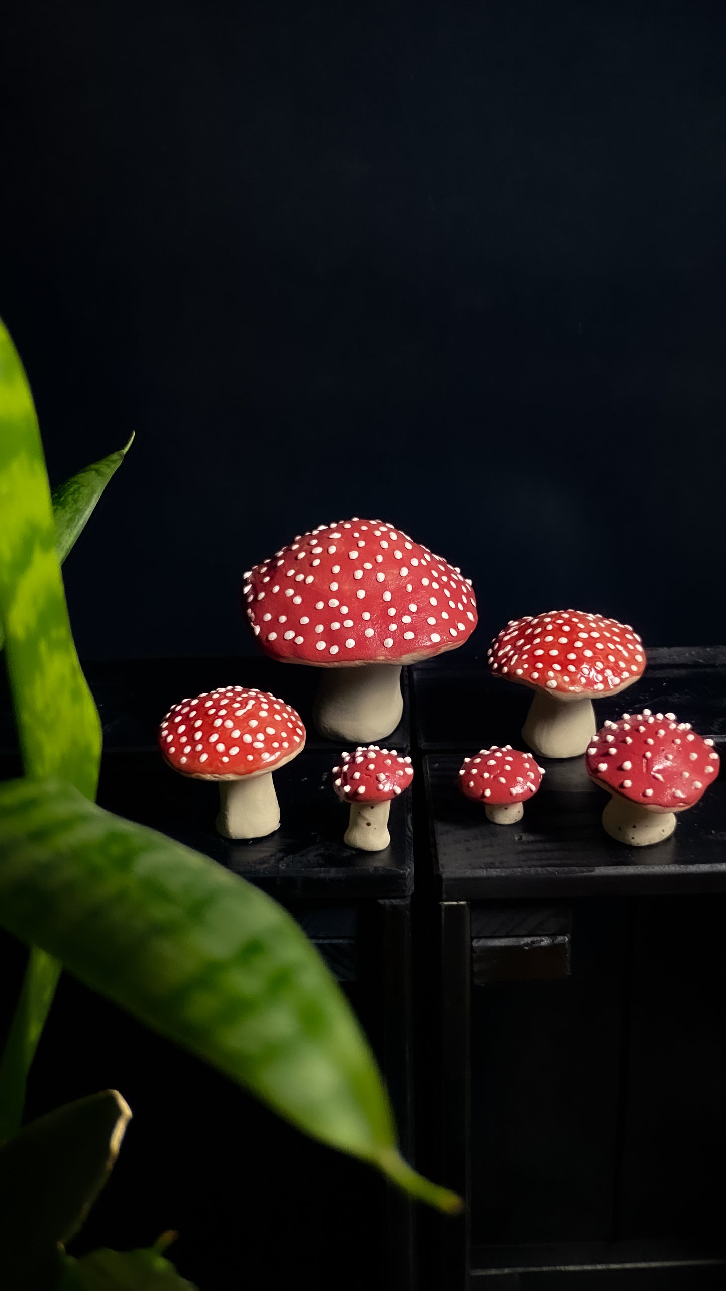 Champignon - Rouge à pois blancs - Différentes tailles