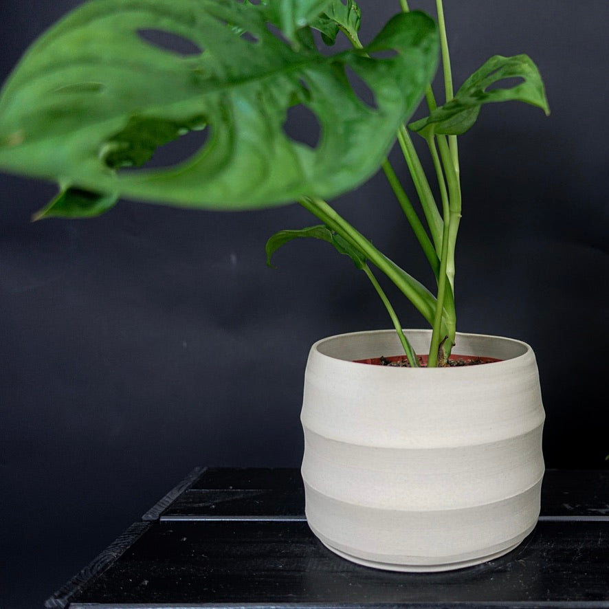 Plantpot holder - White cream clay