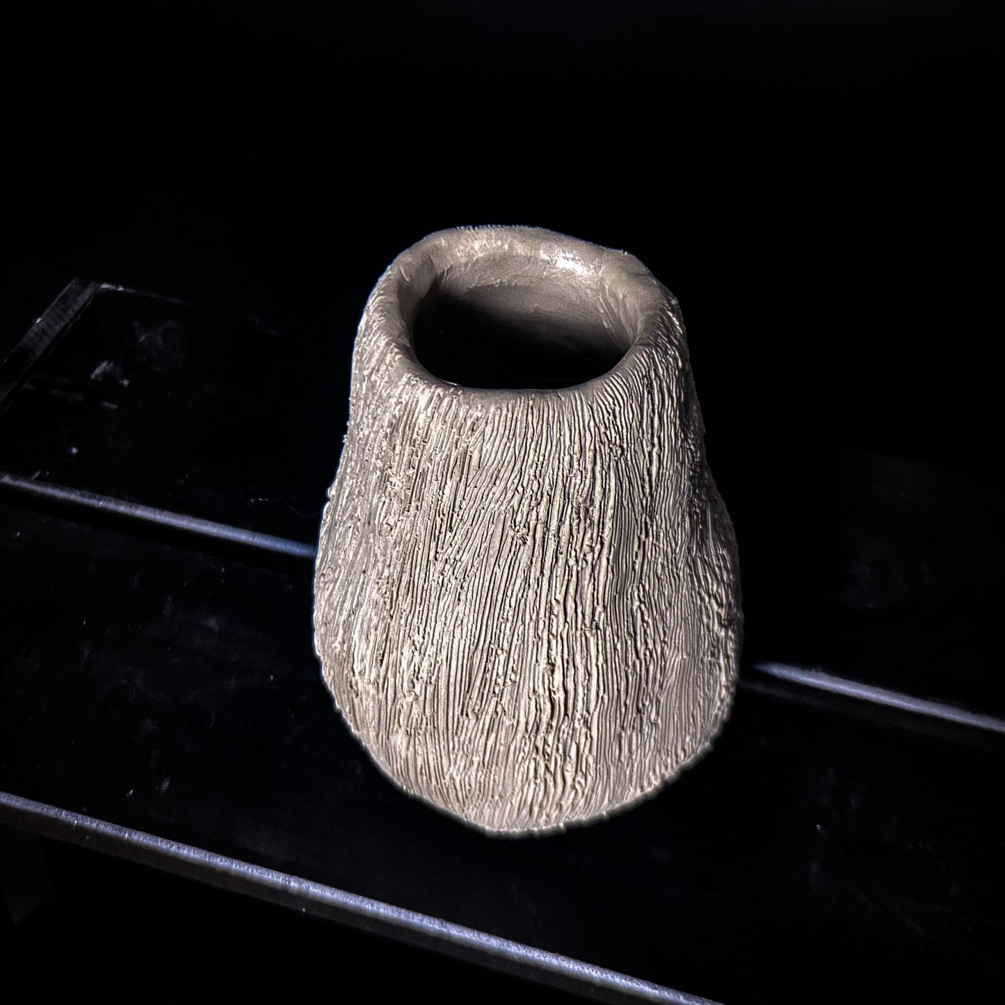 Vase - White clay with rough, textured finish